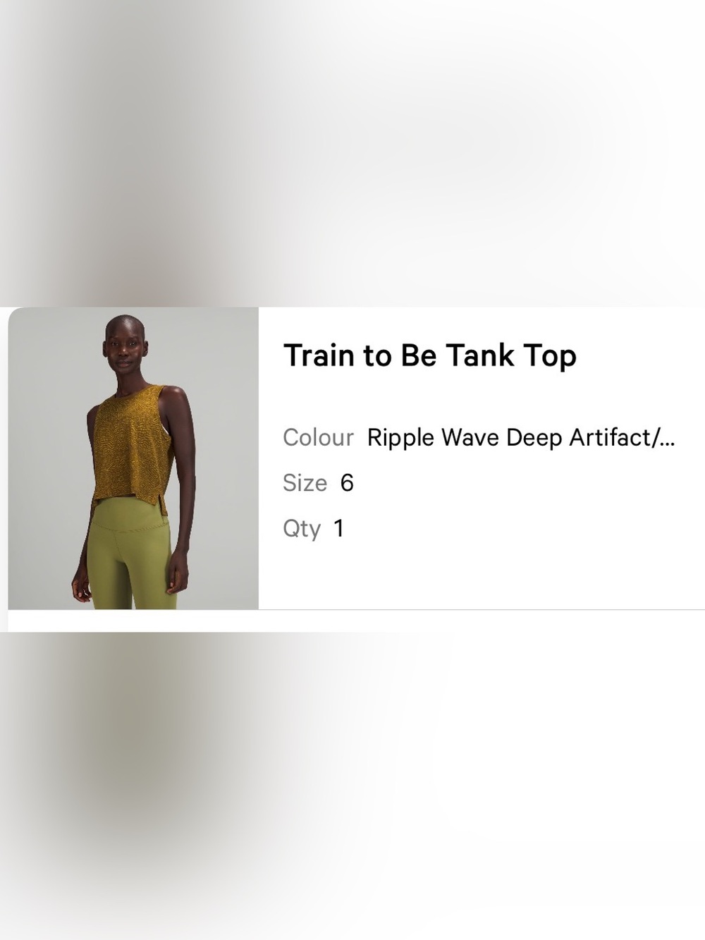lululemon athletica Train to Be Tank Top - Ripple Wave Deep Artifact (mustard)